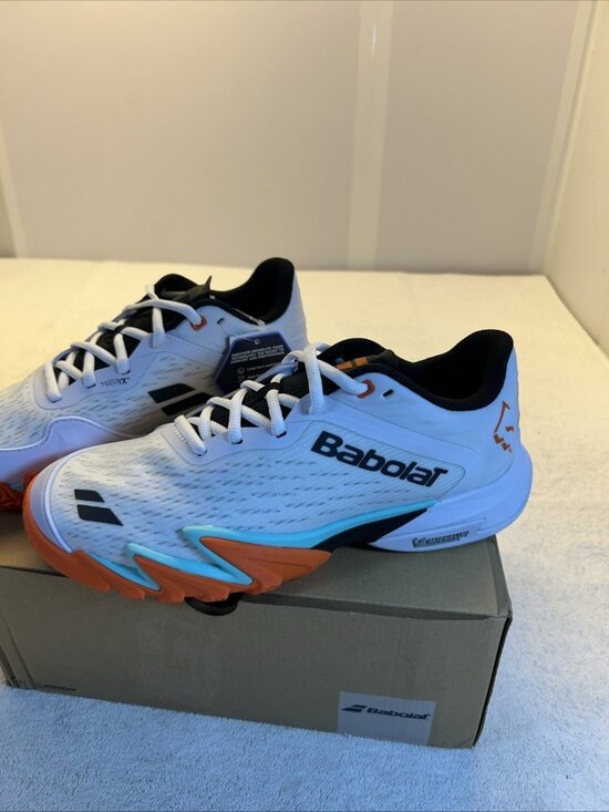 Babolat Premura 3 Lebron  White Orange Aqua Court Sneaker Men 7.5 New in Box main image 15